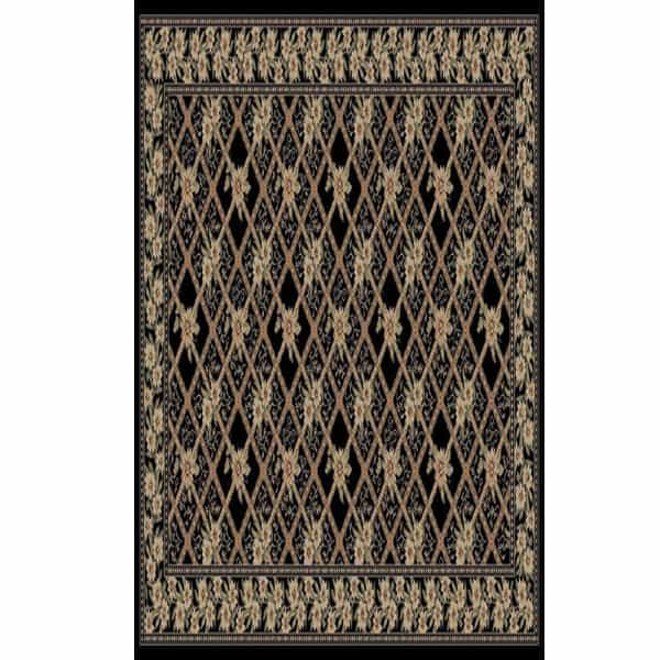 Spectacular Black Rectangular Rug by American Heritage