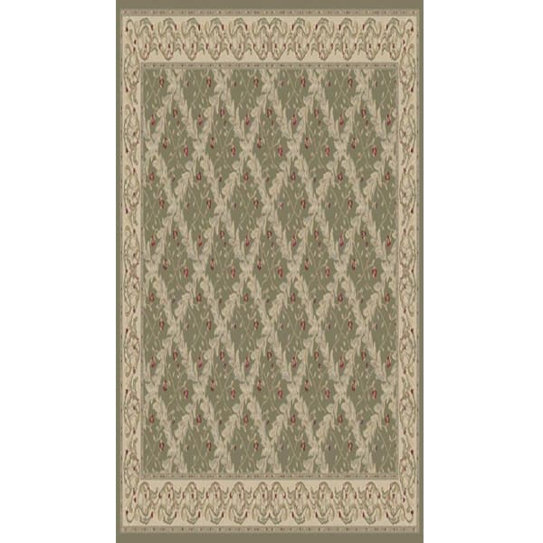 Traditional VinesGreen Rectangular Rug by American Heritage