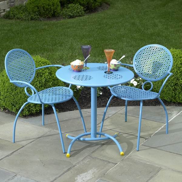 The Margarita Bistro Set Blue Hawaiian by Alfresco Home The Margarita Bistro Set Blue Hawaiian by Alfresco Home
