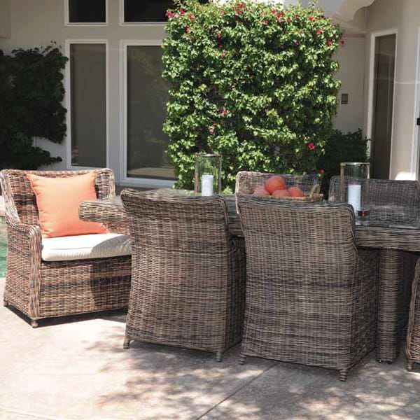 Velour All Weather Wicker Outdoor Patio Set Durable Classic All Weather Vinyl Wicker Meets Modern Lines