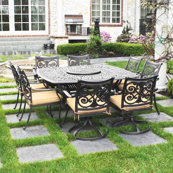 Victoria Cast Aluminum Dining Patio Furniture by Alfresco