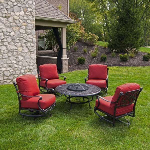 Fire pit furniture set swivel chairs 