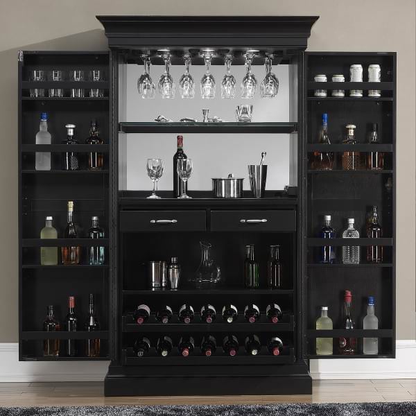 Angelina Black Wine Bar Cabinet