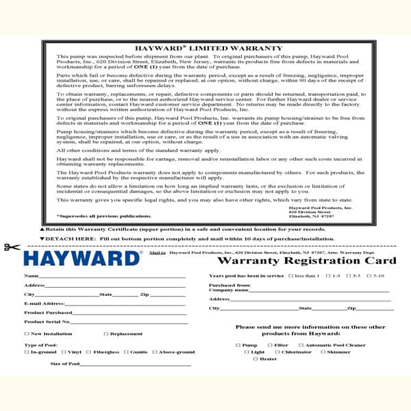Hayward 1.5 HP Pump & Motor