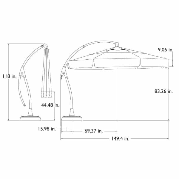 11 Ft. Cantilevered Umbrella