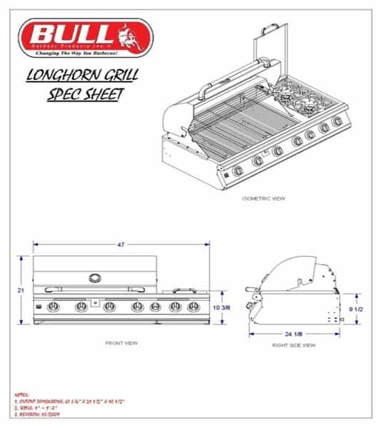 7 Burner Premium Grill Head Propane by Bull Outdoor Products