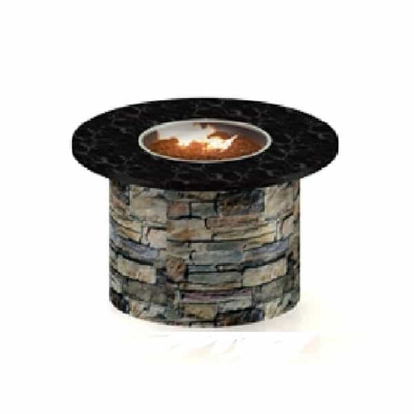 60" Granite Top / Stone Base Custom Fire Pit