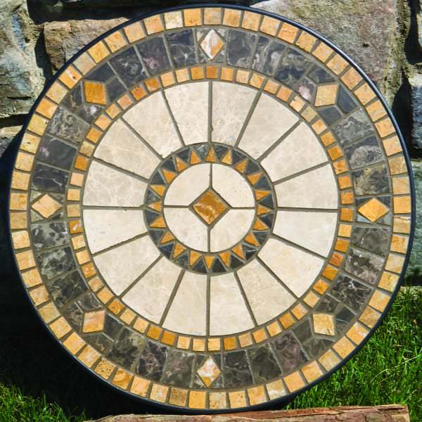 Compass Marble Mosaic Side Table