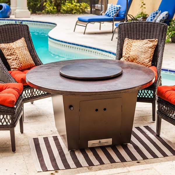 Cyprus Copper Fire Pit Table, Zira Fire Pit Table