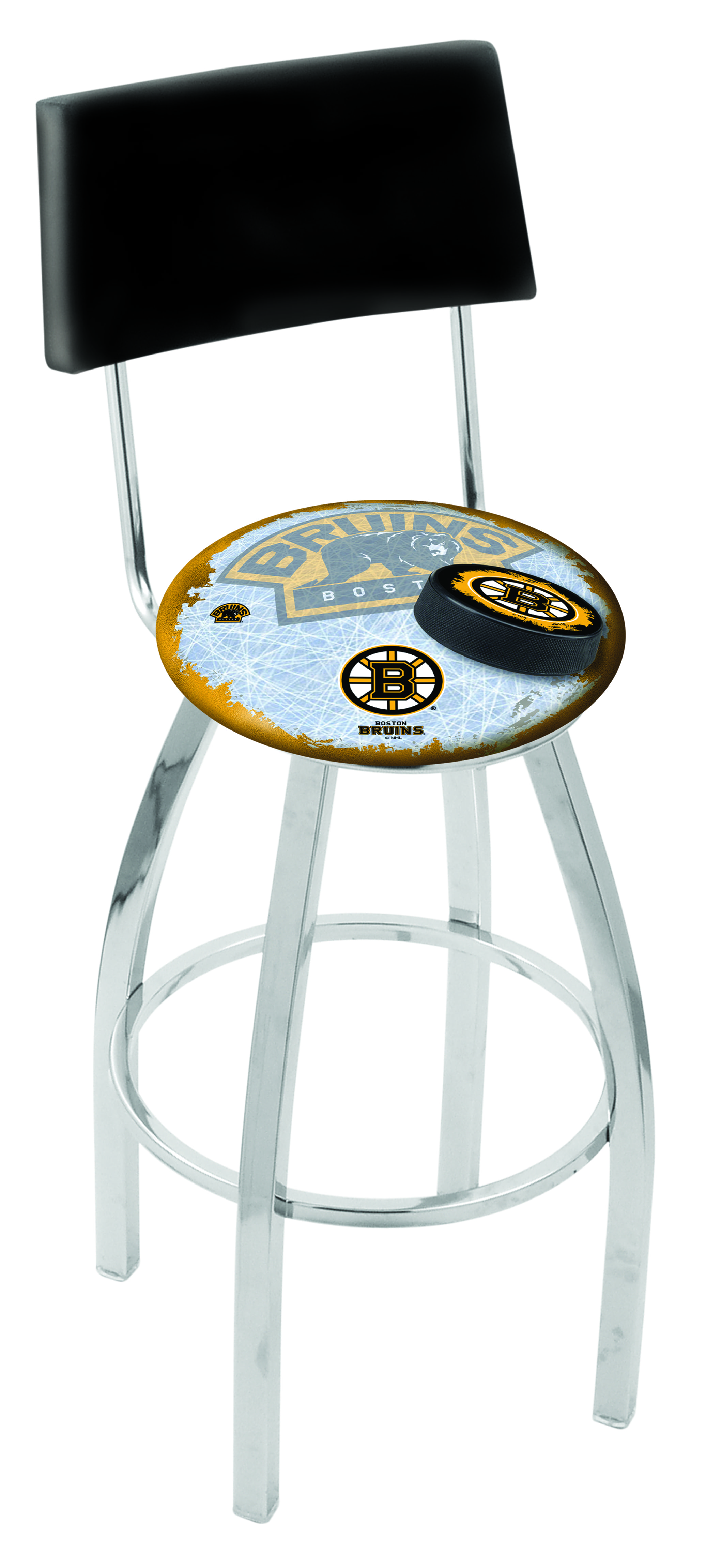 Boston Bruins Counter Height Bar Stool w/ Official NHL Logo - Family