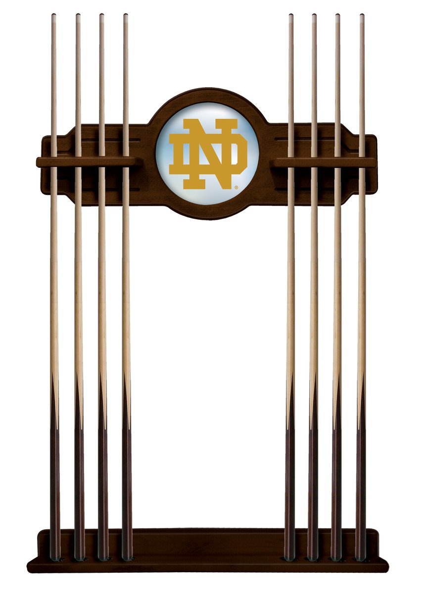 Notre Dame Nd Cue Rack In Navajo Finish With Official Logo