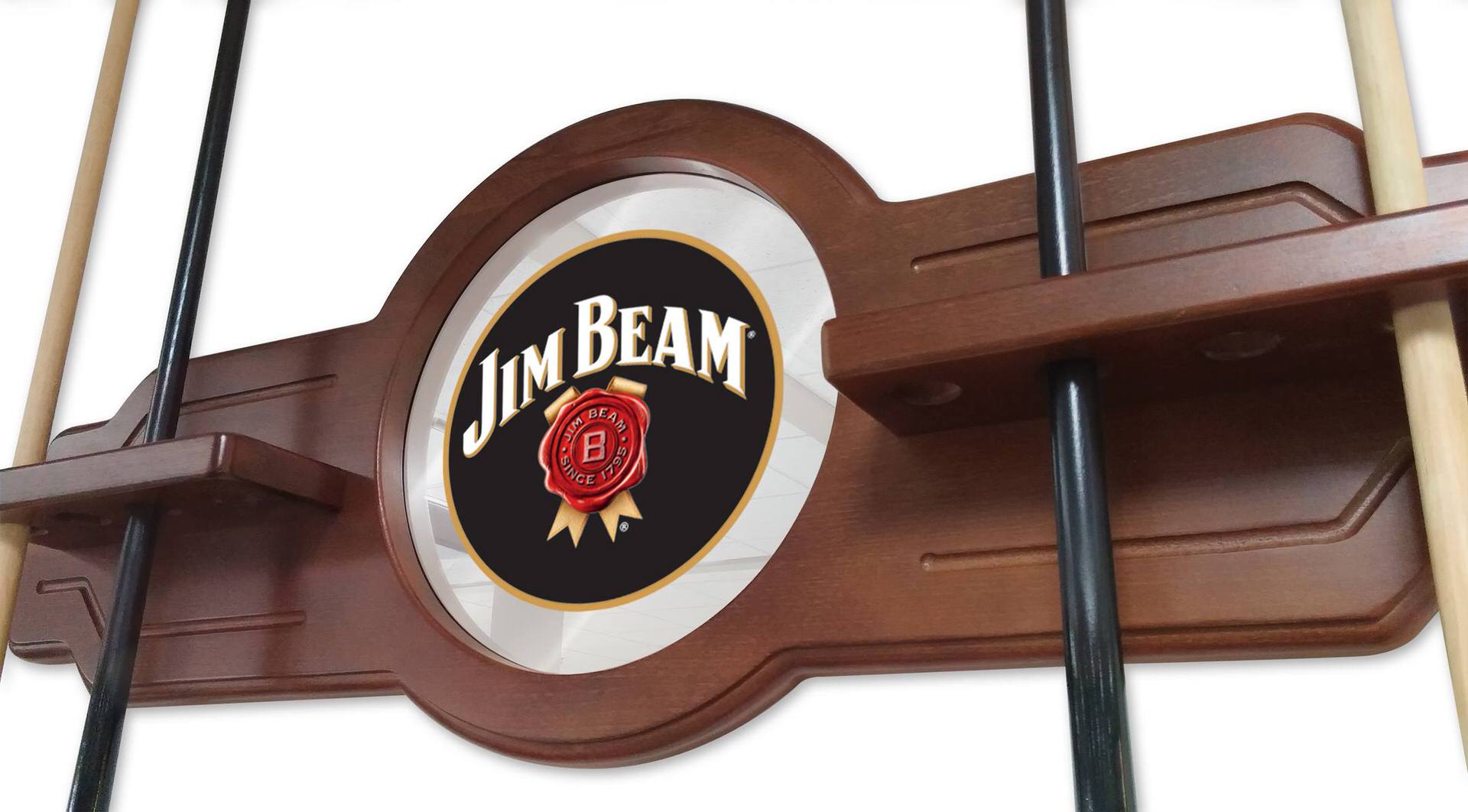 Jim Beam Cue Rack in Chardonnay Finish