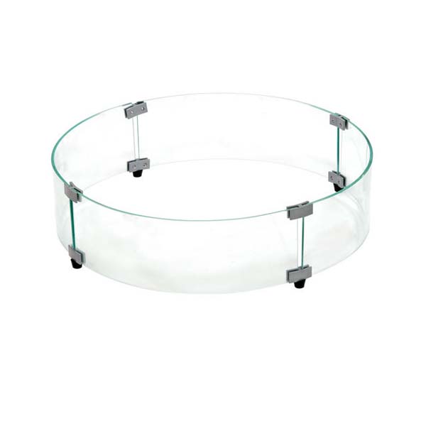 Round Glass Fire Pit Wind Guard 616619