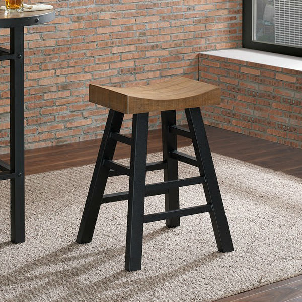 Cheyenne Bar Height Stool w/ Reclaimed Wood by American Heritage