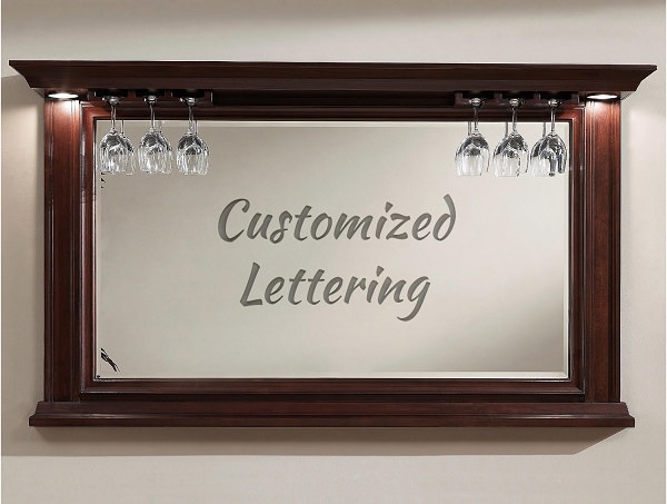 Customized Bar Mirror Lettering, Custom Bar Mirror Decals