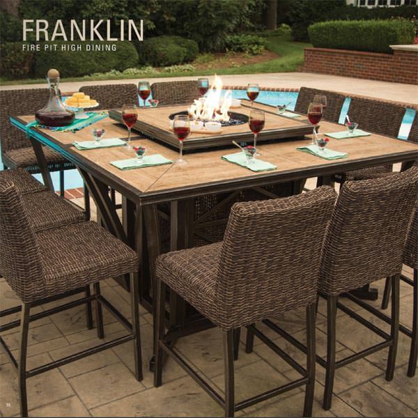 Franklin Bar Height Set - Bar Height Patio Set With Fire Pit