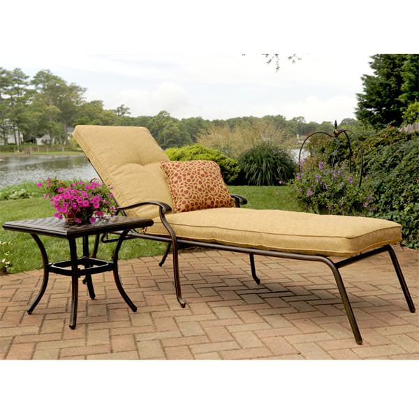 Heritage Outdoor Aluminum Chaise Lounge With Cushion Heritage Chaise Lounge By Agio Select
