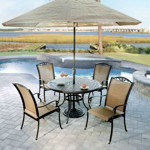 5 Piece Roma Aluminum Patio Dining Set By Agio Select Roma 5 Piece Set