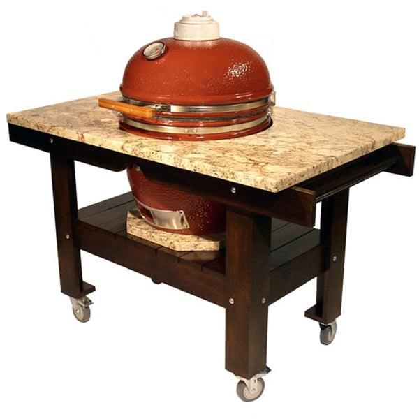 Acacia Wood Grill Cart w/ Granite Top