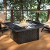 Napa Valley Fire Pit Table - Square Wicker by Outdoor GreatRoom