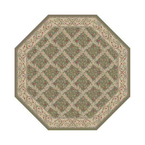 Traditional VinesGreen Octagon Rug by American Heritage