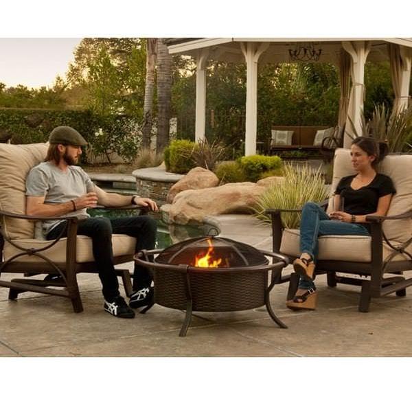 Bronze Basket Weave Wood Burning Fire Pit Bronze Basket Weave Wood Burning Fire Pit By Dagan Industries
