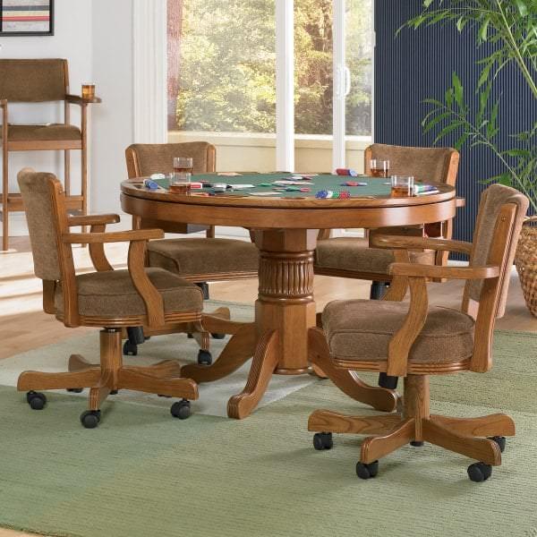 New Rochelle - Oak Three in One Game Table Set
