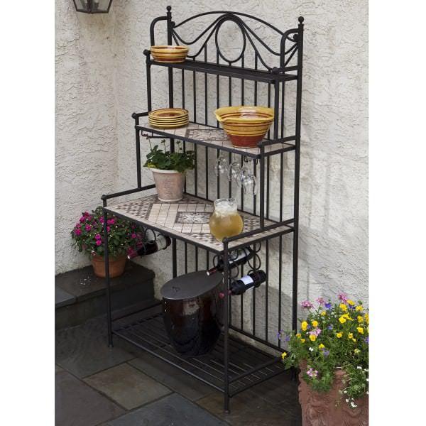 Basilica Marble Mosaic Baker's Rack