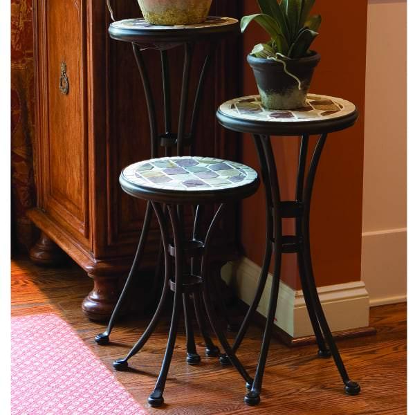 Portobello Marble Mosaic Plant Stands