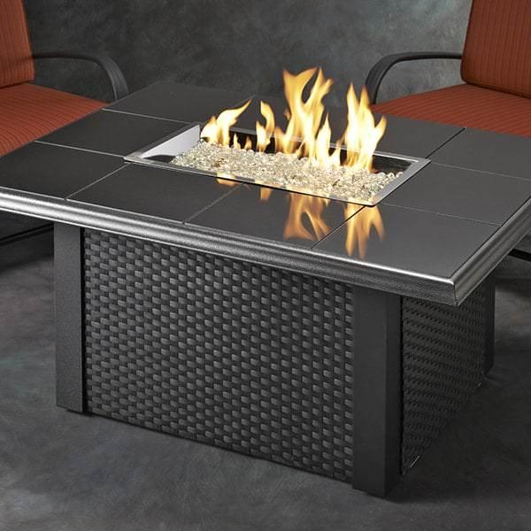 Napa Valley Fire Pit Table Black Wicker, Napa Valley Outdoor Furniture