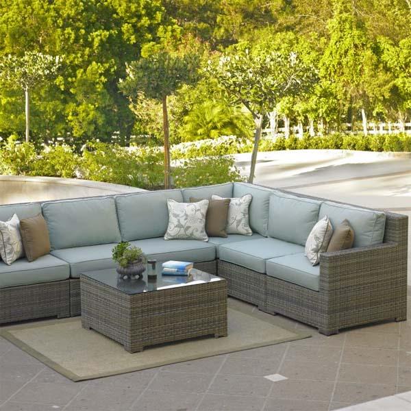 Malibu Deep Seating Sectional, Chicago Wicker Outdoor Furniture