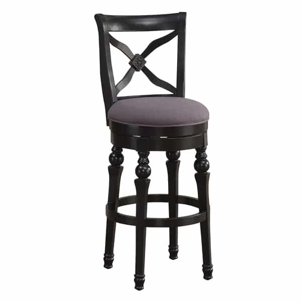 Livingston Antique Black Stool And Smoke Cushion Livingston Antique Black Stool And Smoke Cushion By American Heritage