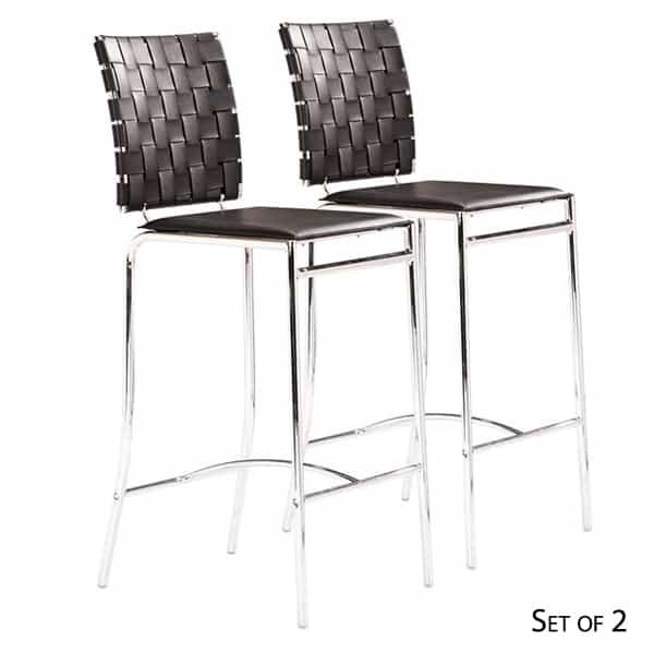 Criss Cross Bar Chairs Espresso Criss Cross Bar Chairs Espresso Pair By Zuo Modern