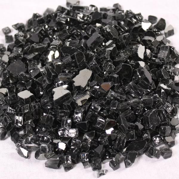 1/4" Black Reflective Fire Glass