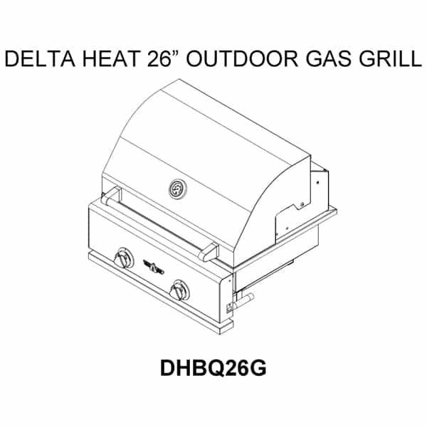 26" Outdoor Gas Grill by Delta Heat