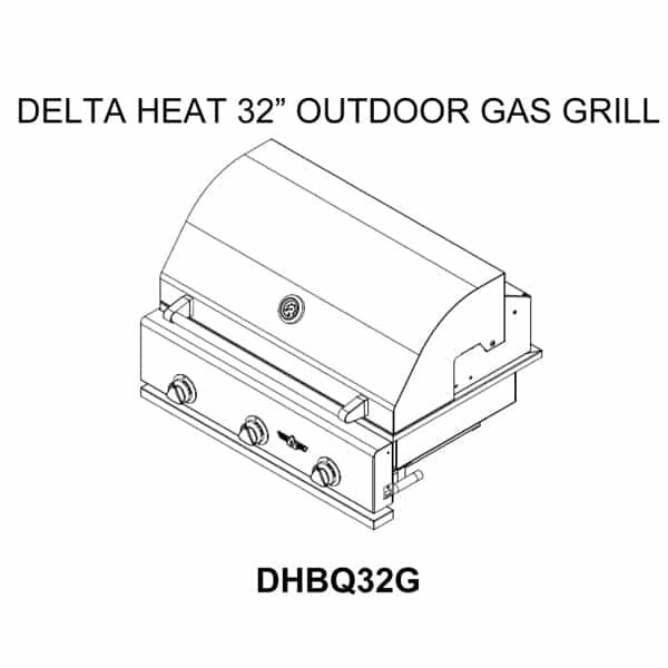 32" Outdoor Gas Grill Head by Delta Heat