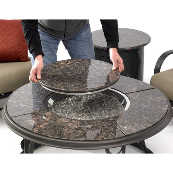 Granite Fire Pit Table, Outdoor Fire Pit With Granite Top