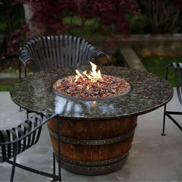 Reserve Wine Barrel Fire Pit Table - Granite