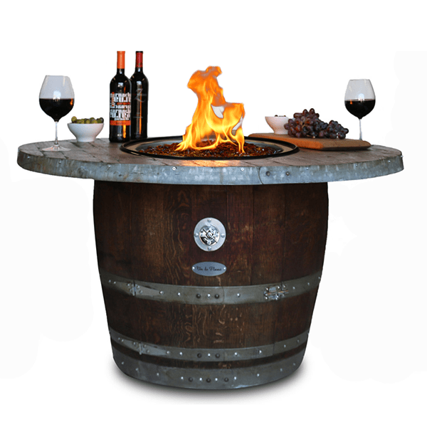 The Estate Wine Barrel Fire Pit Table, Wine Barrel Table Fire Pit