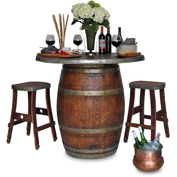 Grand Wine Barrel Fire Pit Table - Bar Height (600 x 600 Pixel)