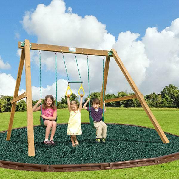 Classic With Swing Beam Wooden Swing Set By Creative Playthings