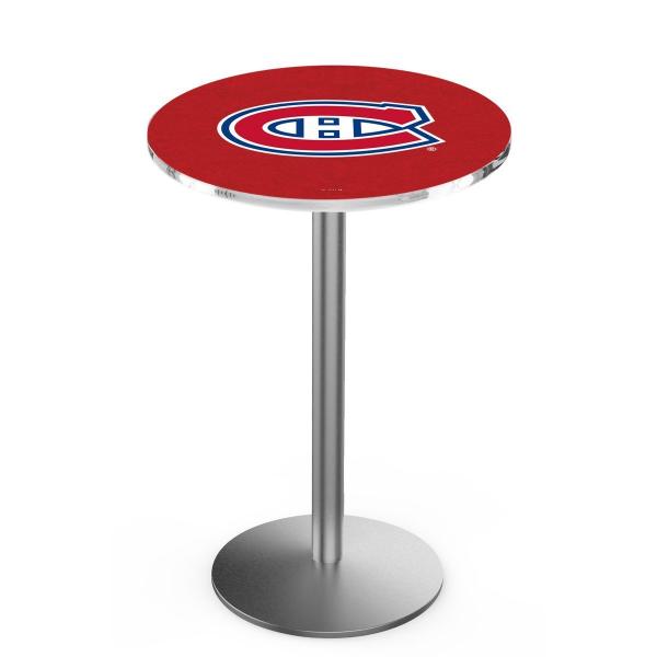 Montreal Canadiens Pub Table 36" Stainless w/ Official NHL Logo