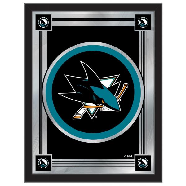 San Jose Sharks Logo Mirror 17x22 W Official Nhl Logo Family Leisure