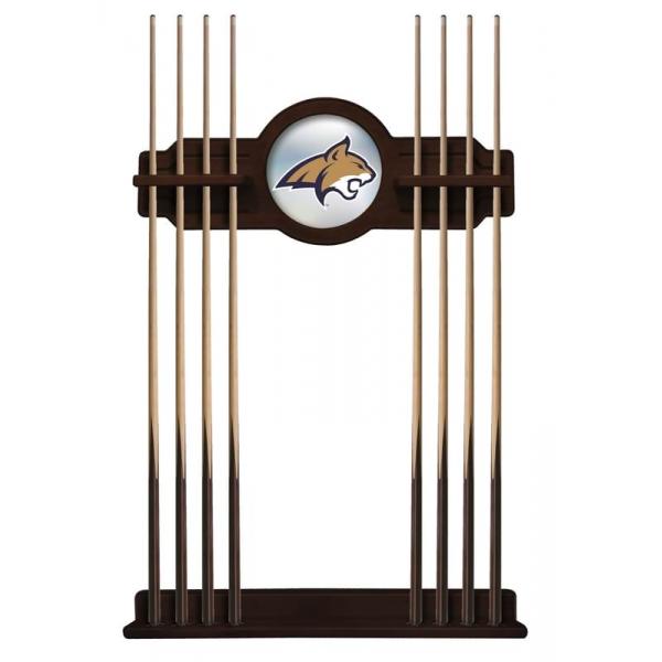 Montana State Cue Rack In English Tudor Finish With Official Logo Family Leisure