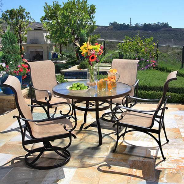 santa barbara sling dining collection by alu mont for hanamint