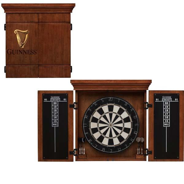 Guinness Dart Board With Cabinet Set By American Heritage With