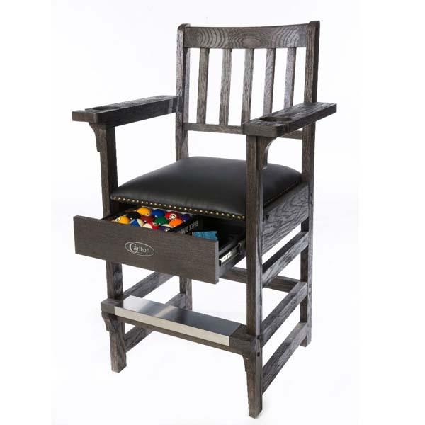 Solid Oak Billiard Spectator Chair W Drawer By Carlton Billiards