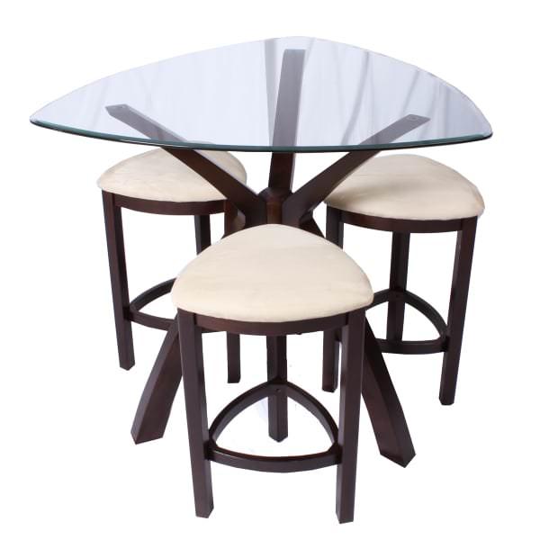 The Crossroads Glass Top Counter Height Pub Set